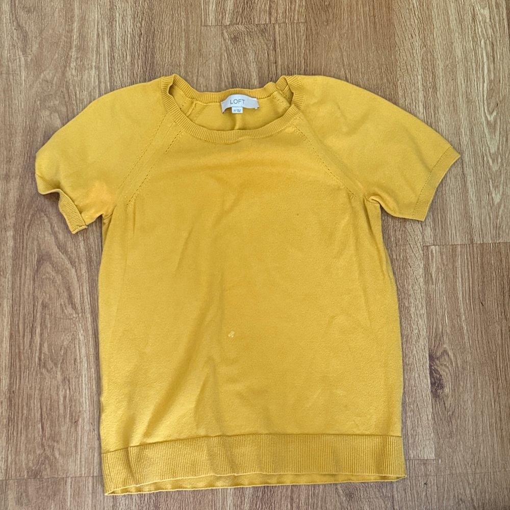 LOFT Yellow Short Sleeve Tee